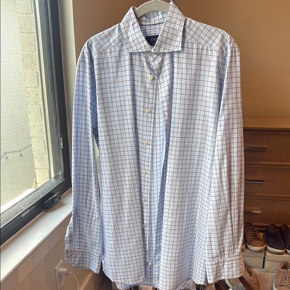 Eton Blue and Purple Dress Shirt Elegant Design